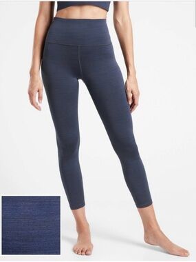 Athleta NWT Ultra High Rise Elation 7/8 Tight in Heathered Navy Blue | Size XXS